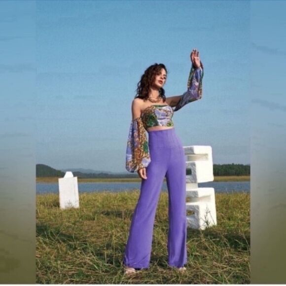 Spring High Waist Solid Pants Size  Size Xsmall - Picture 8 of 13